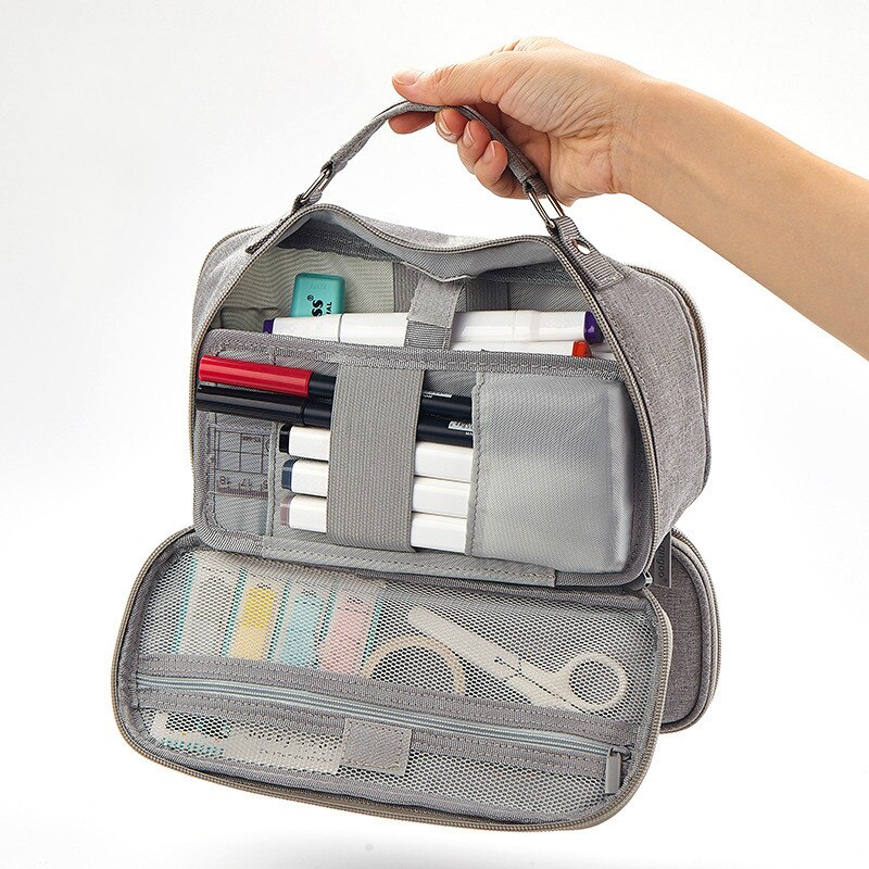 Koreanische Einfarbig Bleistift fallen Große Kapazität Reißverschluss Bleistift Tasche Schule Schreibwaren Liefert Speicher Tasche Schüler Mädchen