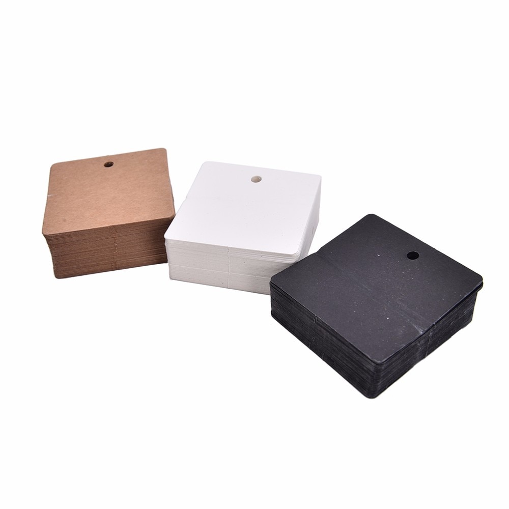 100 Stck/viele 6*6 cm schwarz weiß braun Kraft papier platz Etikett karte hochzeit dekoration /DIY karte/sammelalbum papier