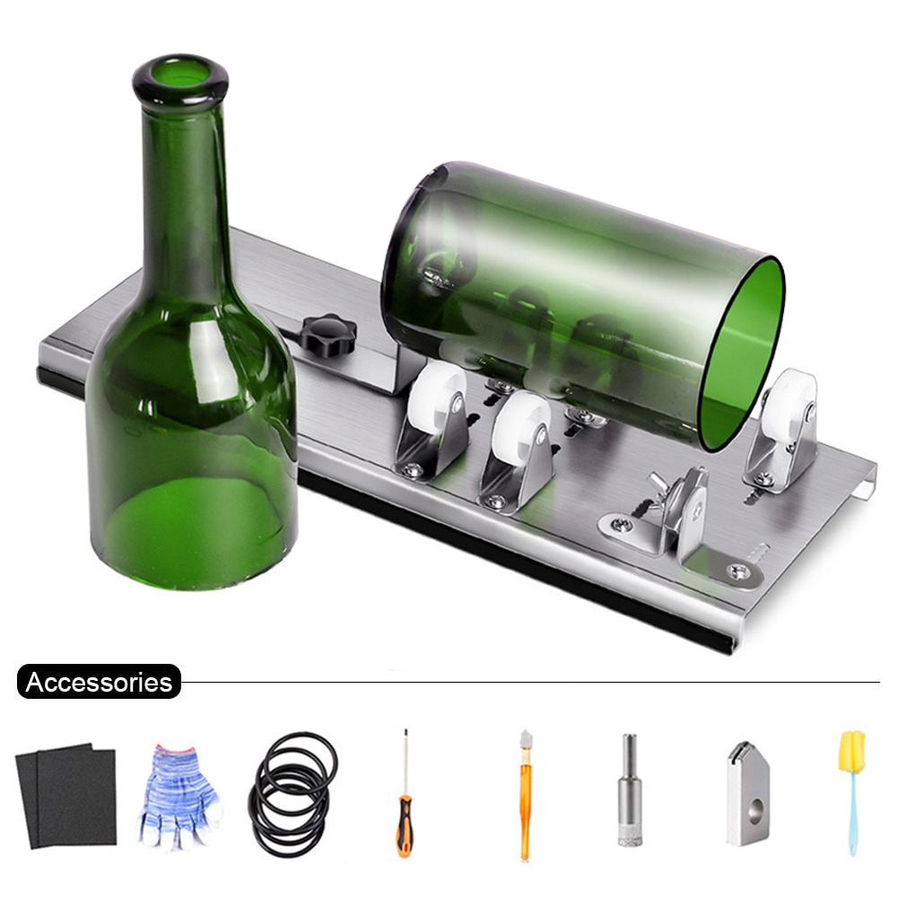 Glas Flasche Cutter DIY Maschine Für Schneiden Wein Bahre Whiskey Alkohol Champagner Handwerk Handschuhe Gläser Cutter Zubehör Werkzeug Bausatz