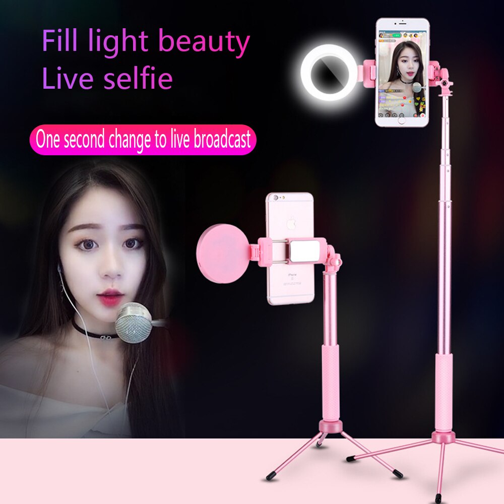 67Zoll 170cm Bluetooth Selfie Stock Stativ mit Ring hell Selfie Schönheit Porträt füllen Beleuchtung Pro IPhone XS 7Plus