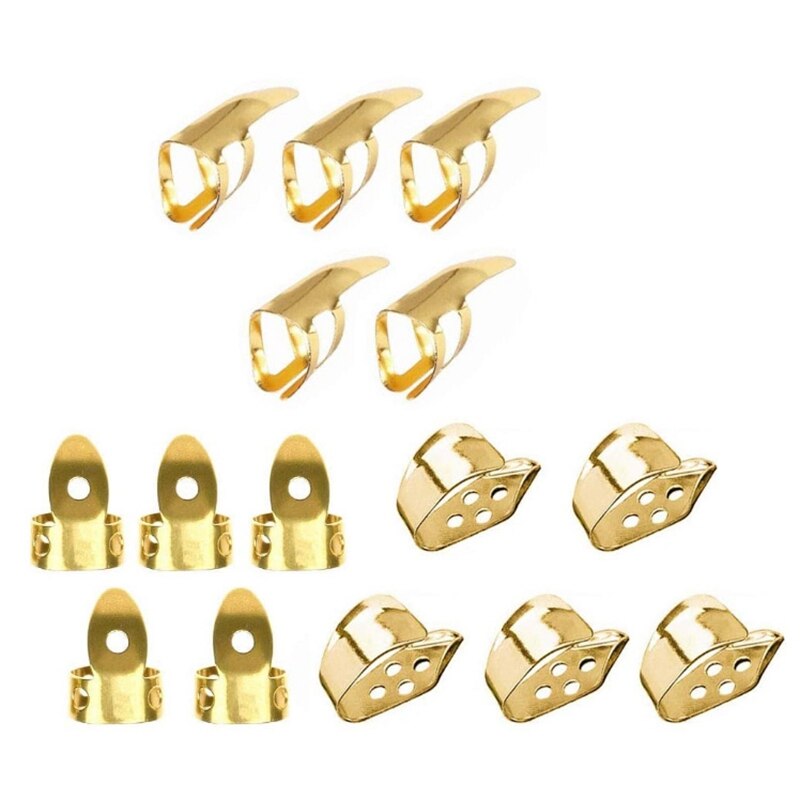 Gitarre wählt einstellen Gitarre Daumen Finger wählt Einschließlich 15 Stück Daumen und Finger wählt (3 Arten) mit Lagerung Kasten