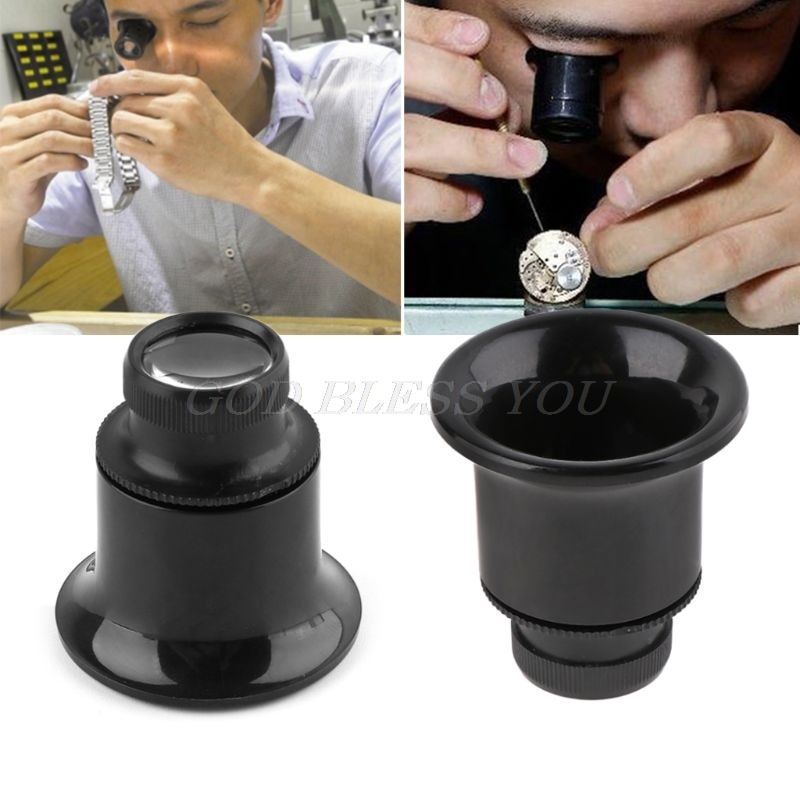 20X Juwelier Lupe Werkzeug monokular Lupe Lupe Objektiv Schwarz