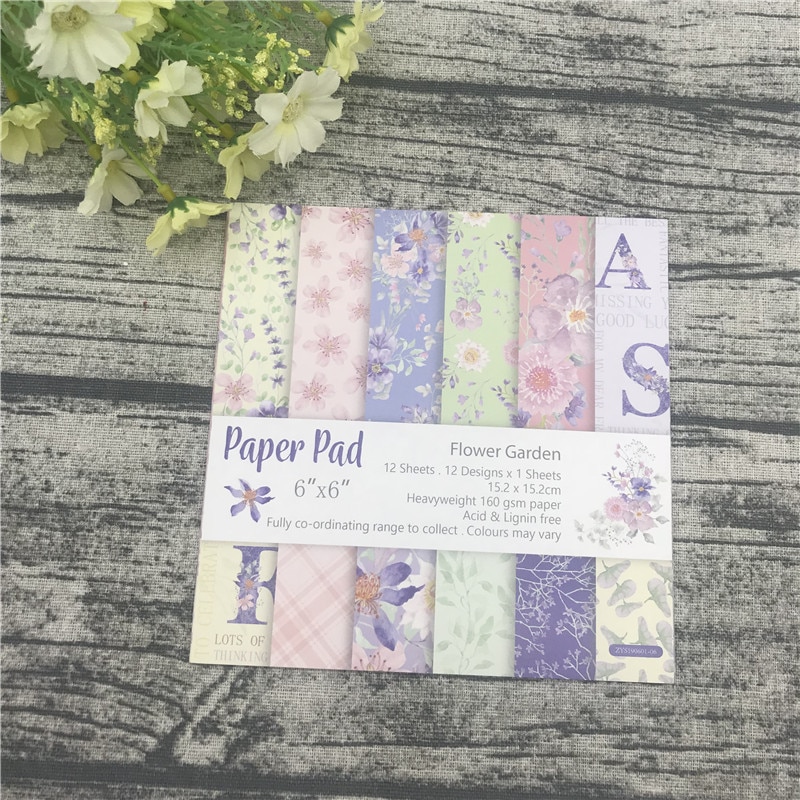 12pc 6 'X6' sterben Blume Garten gemusterten papier Scrapbooking papier packung handgefertigt handwerk papier handwerk Hintergrund Pad