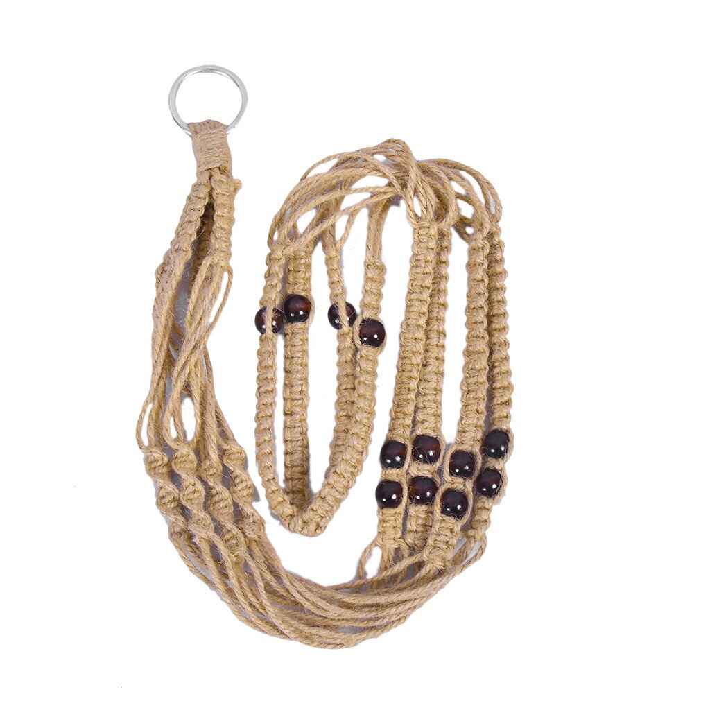 Jahrgang Verknotet Pflanzen Aufhänger Korb Grün Blumentopf Macrame Heben Seil Pflanzen Aufhänger Topf Halfter Garten Hängen Blume Anzeige #5