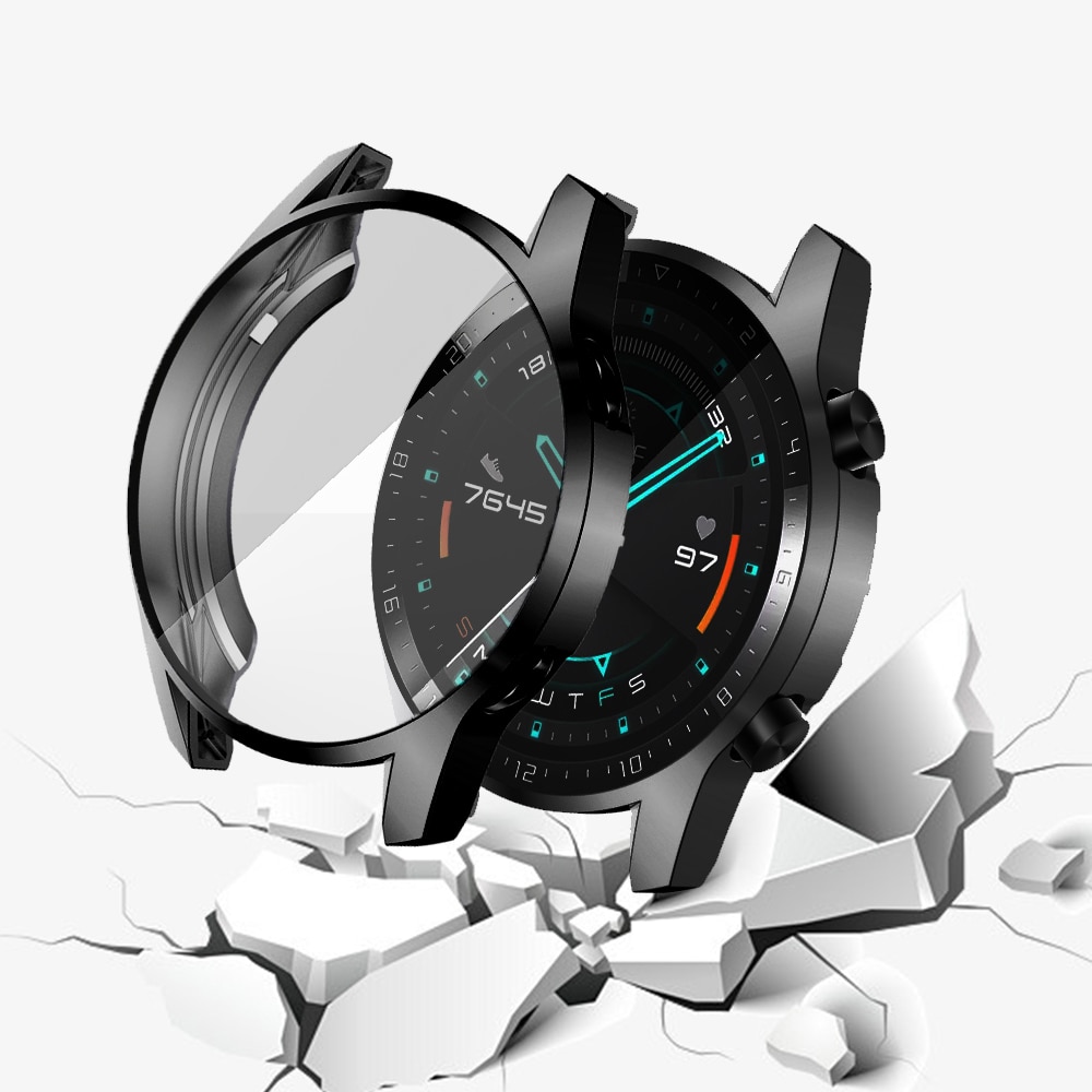 Neue Weiche TPU Uhr fallen Abdeckung Stoßstange Mit Bildschirm Schutz Für Huawei Uhr GT 2 46MM Stoßfest Uhr Schutzhülle zubehör