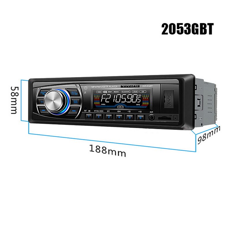 1 Lärm Auto Stereo 24V Aux-in Unterstützung USB/SD/MMC Kartenleser Bluetooth Auto Radio OLED farbe Bildschirm FM Dreher Auto MP3 Spieler AUX