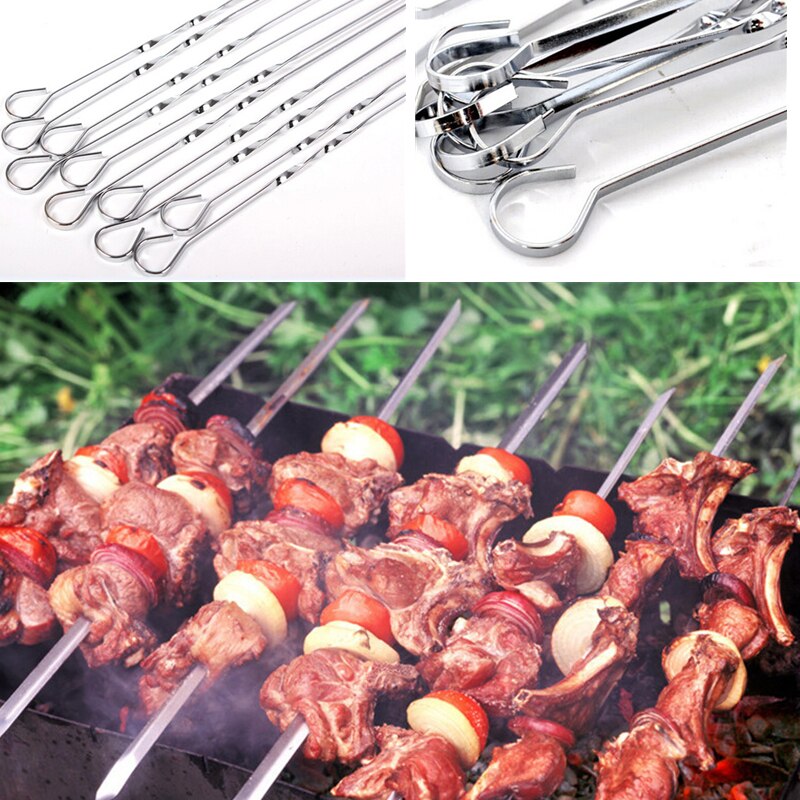 6Stck wiederverwendbar Grill Spieße BBQ Nadel Stock Für draussen Camping Picknick Werkzeuge Kochen Werkzeuge Edelstahl