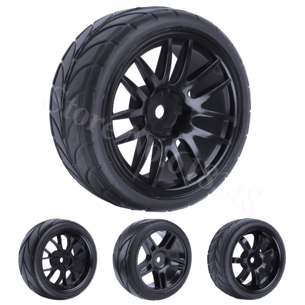 4Stck 26mm Gummi RC Reifen & Rad Felgen verhexen 12 Für 1: 10th HSP HPI Sprint 2 Drift RS4 Auf Straße Autos 4WD