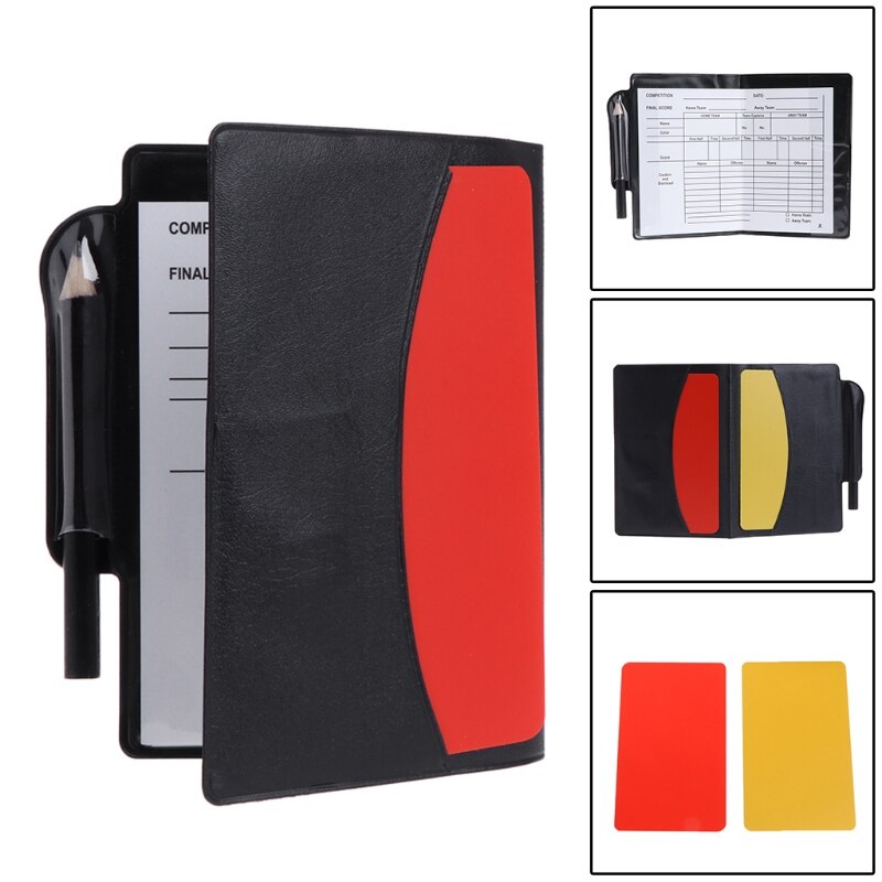 Nützlich Sport FußBall FußBall Schiedsrichter Brieftasche Notizbuch mit rot Karte und Gelbe Karte