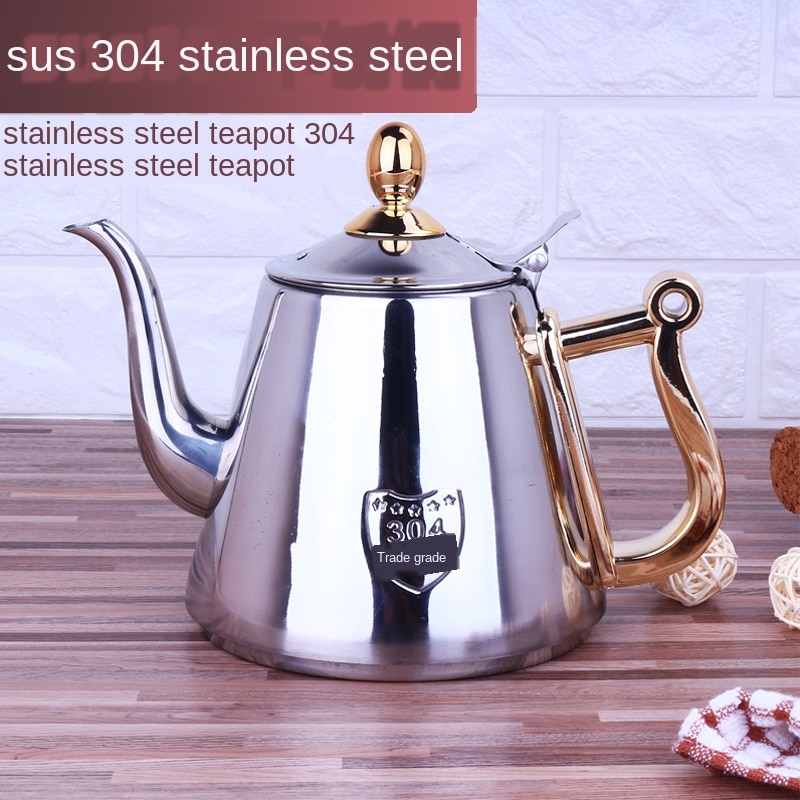 304 Edelstahl Wasserkocher Herde Wasserkocher Teekanne Haushalt Wasserkocher Kochende Wasserkocher Tee-einstellen 1,5 L MJ61208