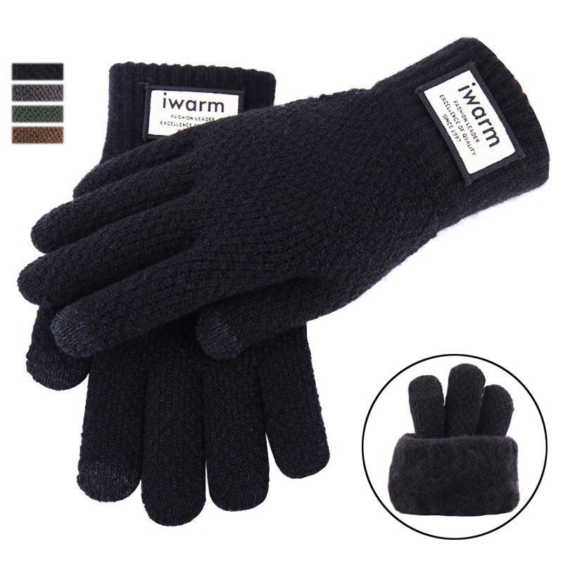 Winter Männer Gestrickte Handschuhe Bildschirm Männlichen Handschuh Verdicken Warme Wolle Kaschmir Solide Männer Geschäft Handschuhe Herbst