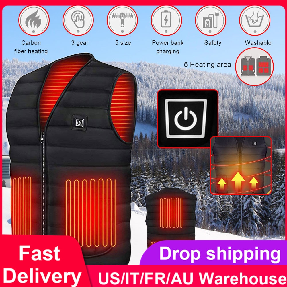 Neue Clever Heizung Weste Jacke 5 Stück Heizung Film Elektrische Heizung Kleidung USB Heizung 3 Gänge Einstellbare Weste Warme Weste