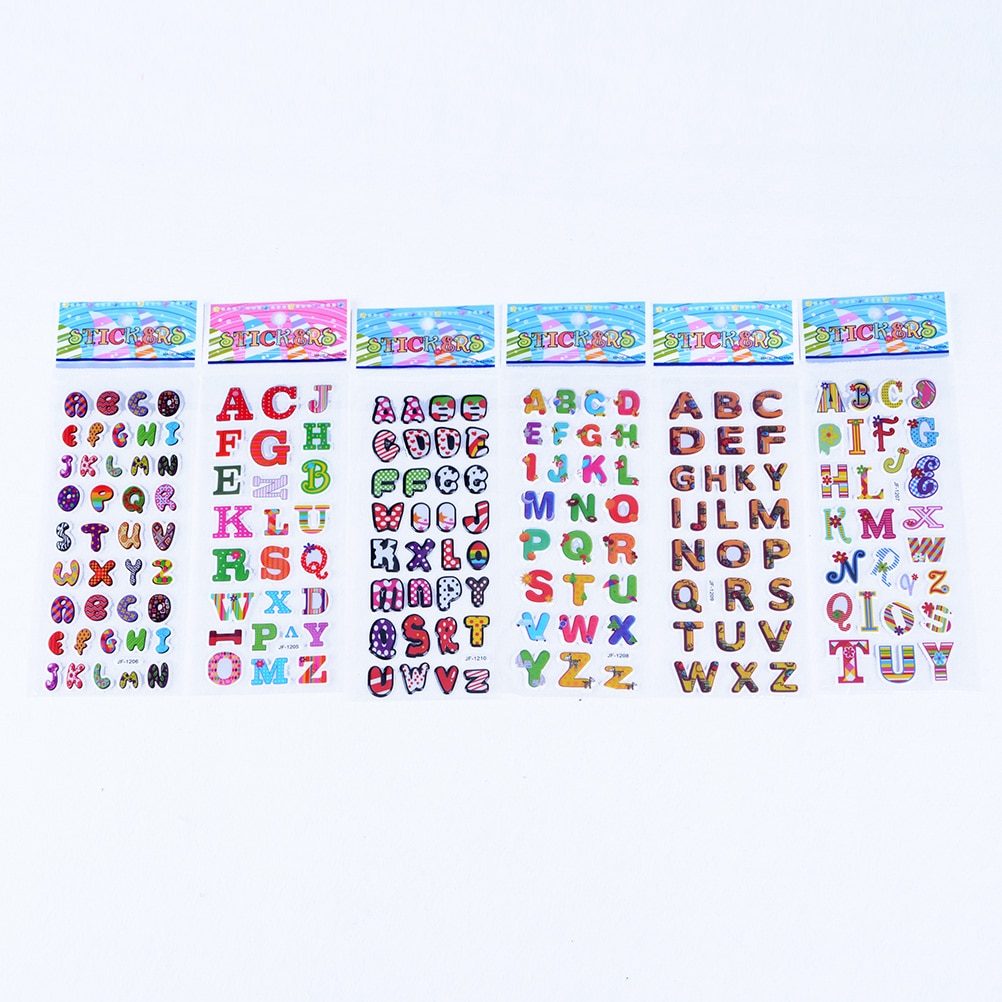 10 Blätter Nette 3D 26 Alphabet blasiert Aufkleber Karikatur Art Aufkleber für freundlicher Baby freundlicher Klassische Schreibwaren 7cm * 17cm