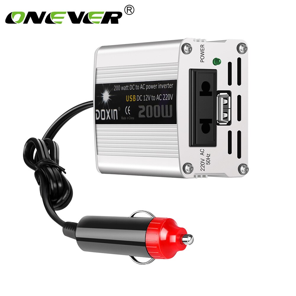 Onever Auto Wandler 12v 220v 200w 50HZ Auto Auto Energie Wandler Konverter Adapter Adapter USB Auto ladegerät Gipfel Energie 400W