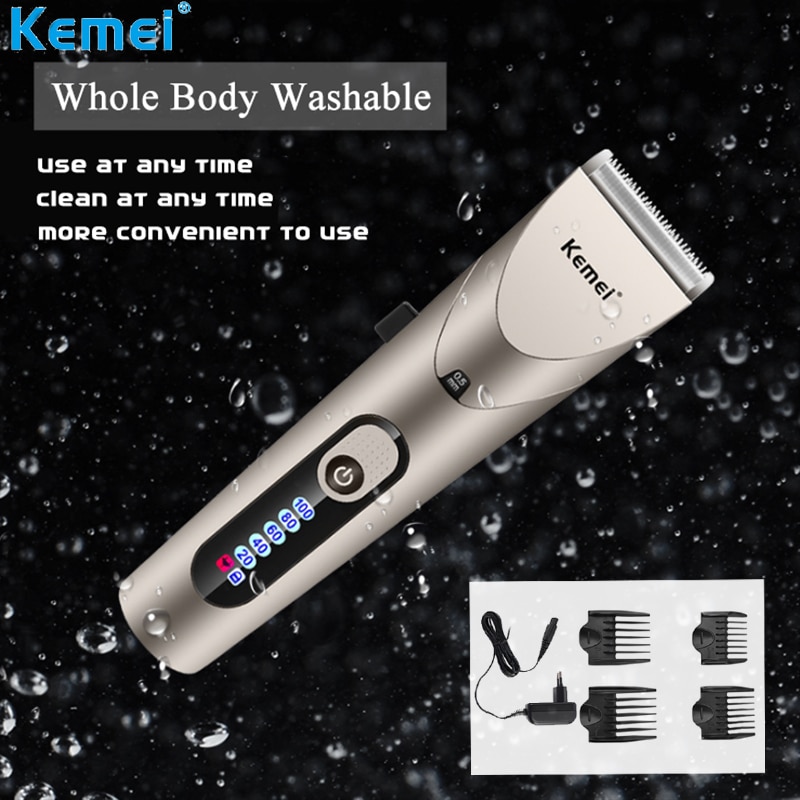 Kemei Professionelle Wiederaufladbare Hause Haar Trimmer Elektrische Wasserdicht Haar Haarschneidemaschine Männer Drahtlose Haar Schneiden Maschine Barbier