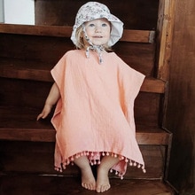 kleinkind freundlicher Baby Mädchen Lange Kap Kleid Mit Kapuze Quaste Mantel Poncho Jumper Kleidung Baumwolle und leinen Mantel