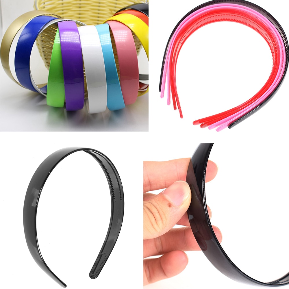 5 stücke Gemischte Farbe Kunststoff Breiten Haarband Stirnband 20mm Haar-accessoire Harz Einfarbig Haar Band Haar Band schwarz Weiß