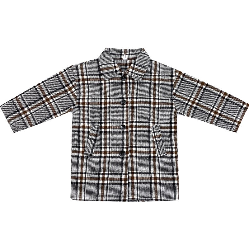 1-6T Jungen wolle Winter jacken Herbst England Stil Jungen Wolle Plaid Lange Jacken freundlicher freundlicher dicken lässig Mäntel
