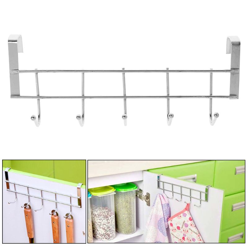 5 haken Über Tür KleiderbüGel Gestell Schrank Tür Schleife Halfter Regal Für Heimat Schlecht Küche