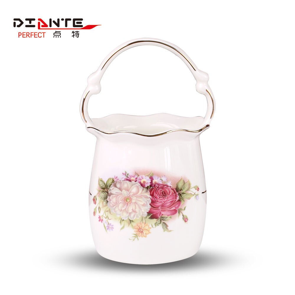 Kleine blume korb Jinxiu knochen löffel platziert ein kleines löffel kleinen korb mit porzellan geschirr