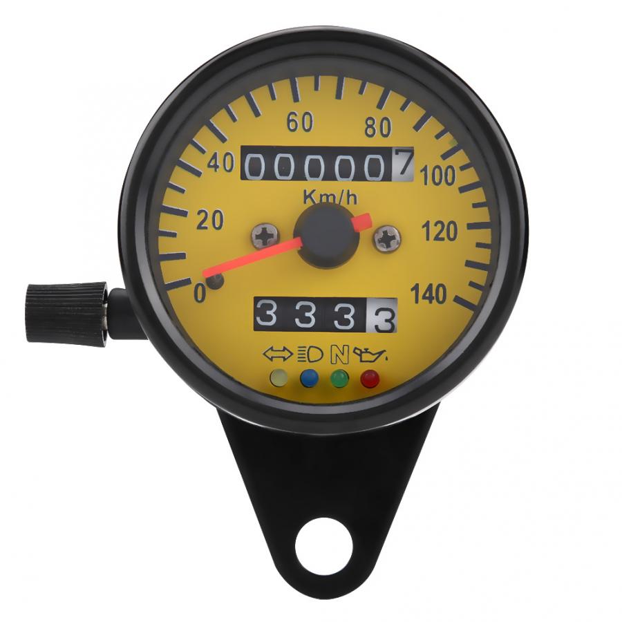 60mm Motorrad Kilometerzähler Messgerät mit Anzeige Schwarz + Gelb Motorrad Tacho Messgerät