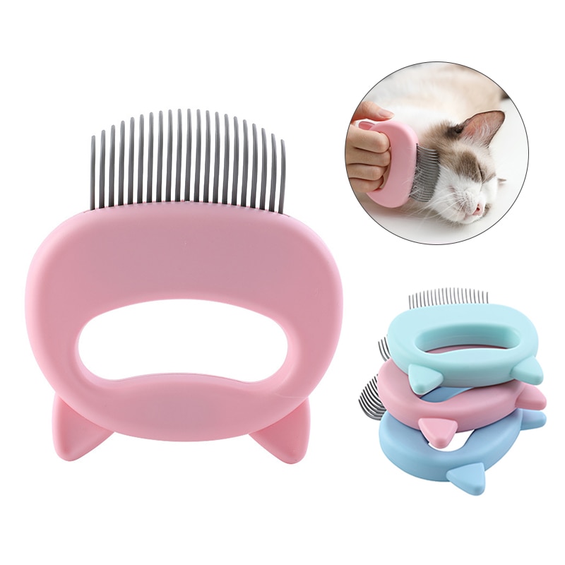 Griff Haustier Kamm Massage Katze Haar Pinsel Hülse Förmigen Kamm Katzen Pinsel Entfernt Knoten Katze Pflegenwerkzeug Komfort Haustier Reinigung liefert
