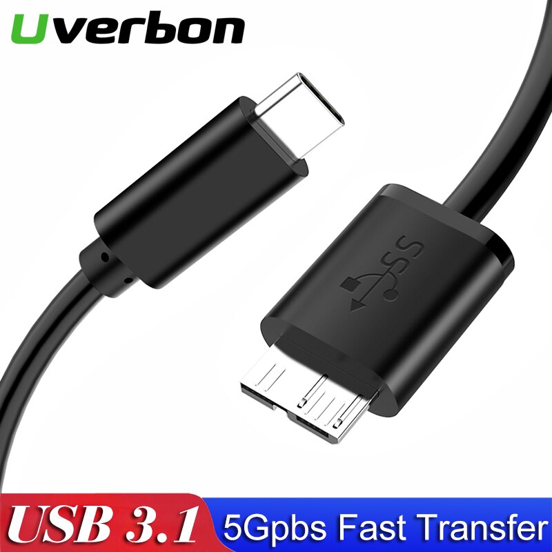 USB C zu Mikro 3,0 Kabel Typ C stecker auf Mikro B männlichen Kabel Schnelle Ladung USB Mikro 3,0 zu typ C Super Geschwindigkeit für HDD Daten Kabel