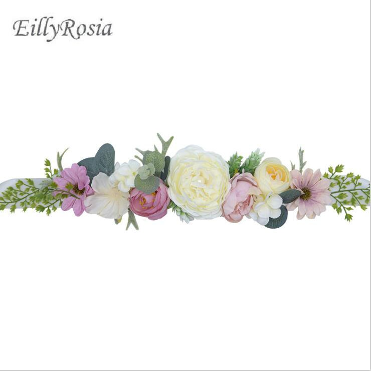 Eillyrosia Hochzeit Schärpe Blumen- Frauen Kleid Gürtel Hochzeit Braut Blume Mädchen Schärpe Satin- Band Boho Hochzeit Gürtel Bohemien