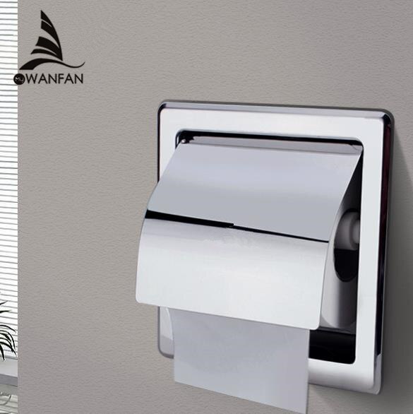 Papier Halfter Moderne Chrom Poliert Edelstahl Schlecht Wc Papier Halfter Zauberstab Halterung WC Rollen Papier Gewebe Kasten BK6806-13