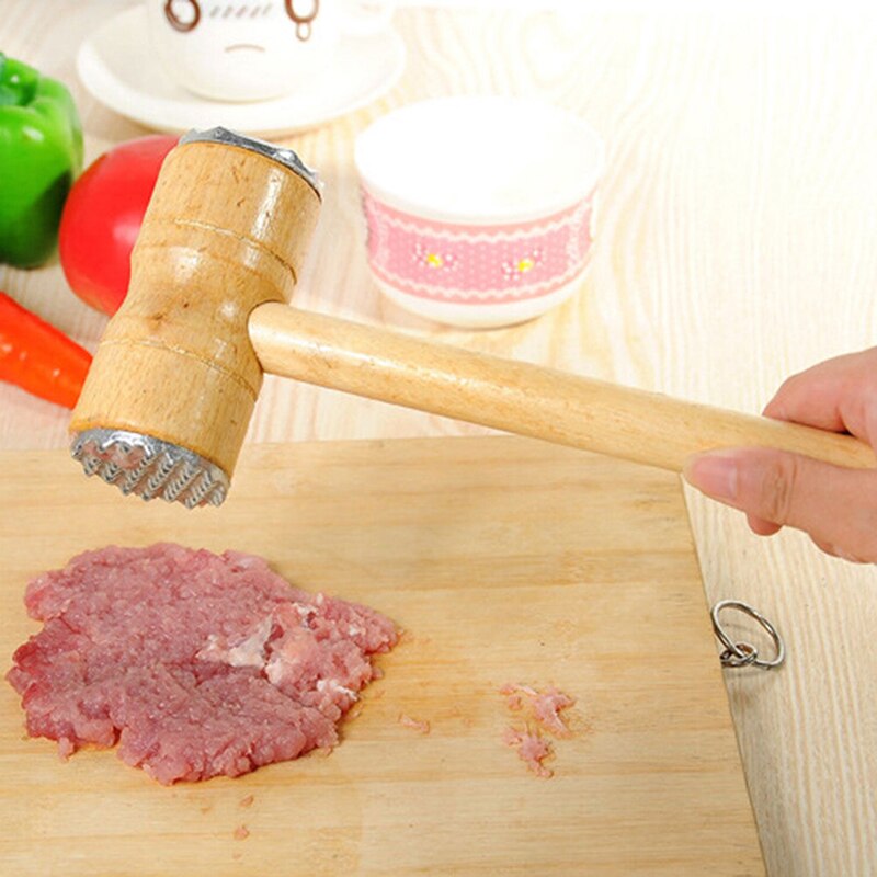 holz doppelseitige Fleisch Hammer Fleisch Zart Hämmer Steak Werkzeuge Schweinefleisch Hacken Hammer Küche Liefert
