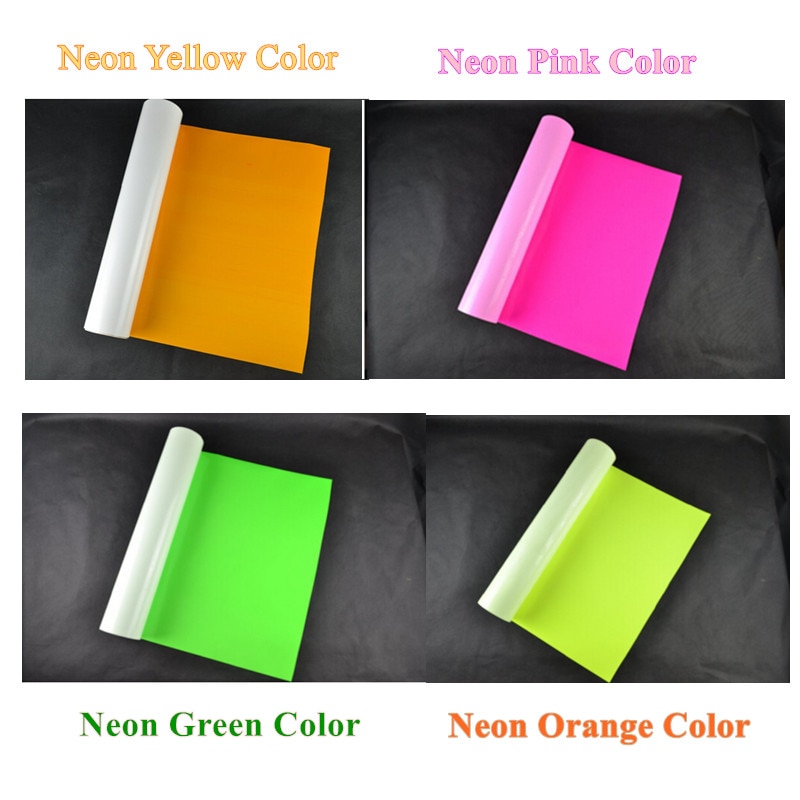 PU biegen Vinyl Papier Neon- Rosa/Orange/gelb/grün 2Stck/farbe PU Wärme Transfer Vinyl cuttable PU Film für T-Hemden