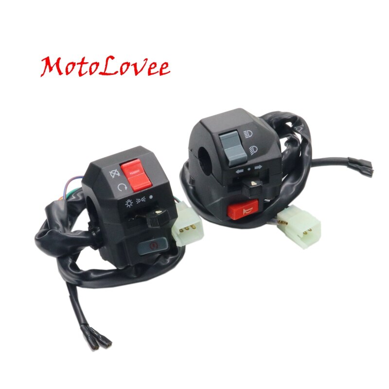 Motolovee 22mm Motorrad-Motorrad Horn ButtonElectric Nebel Lampe Licht Starten Blinker Lenker Regler Schalter