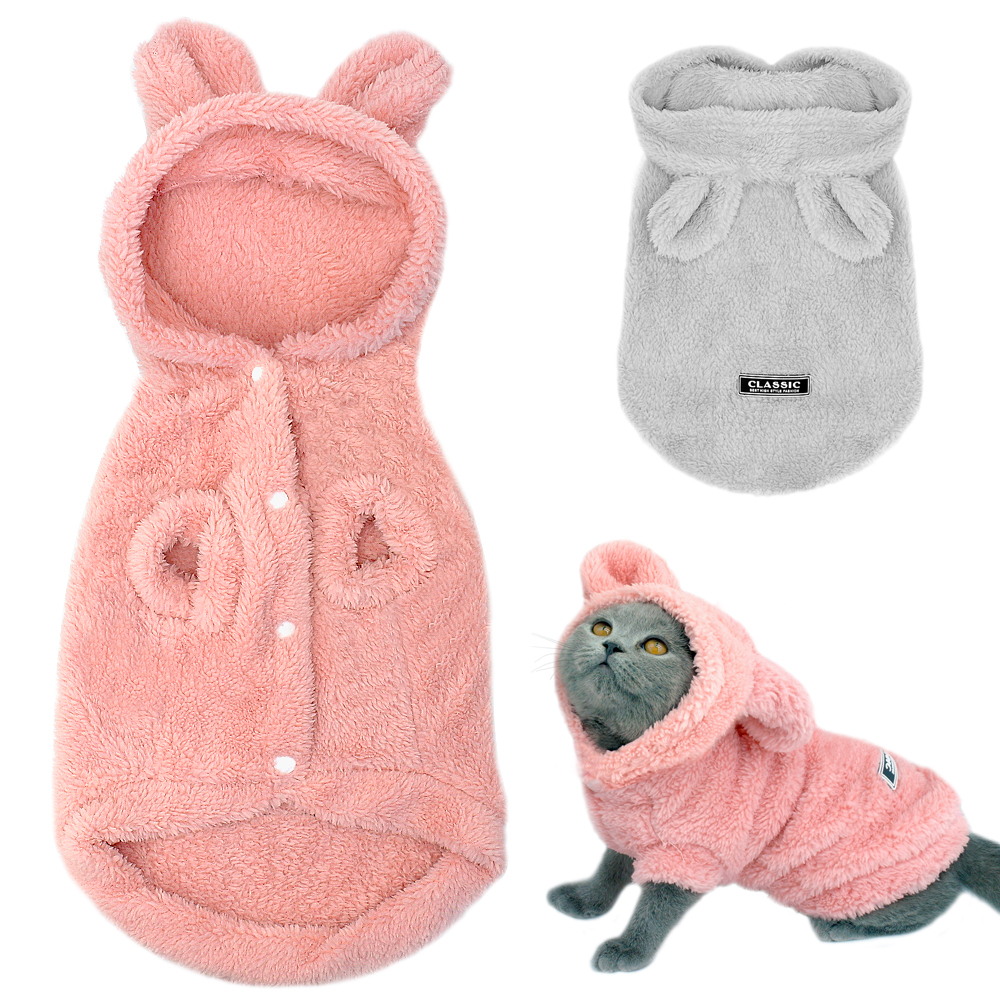 Nette Katze Kleidung Vlies Winter Welpen Haustier Mantel Kätzchen Hoodie Warme Hunde Kleidung für Kleine Hunde Chihuahua Yorkshire Katze Kostüm