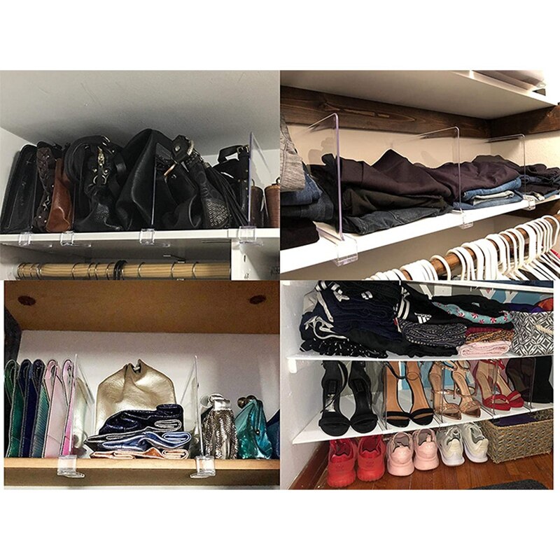 beim69 -4 Stck Regal Teiler, Perfekt für Küche Schränke Schlafzimmer Schränke verwöhnen Separatoren zu Organisieren Kleidung, Bücher