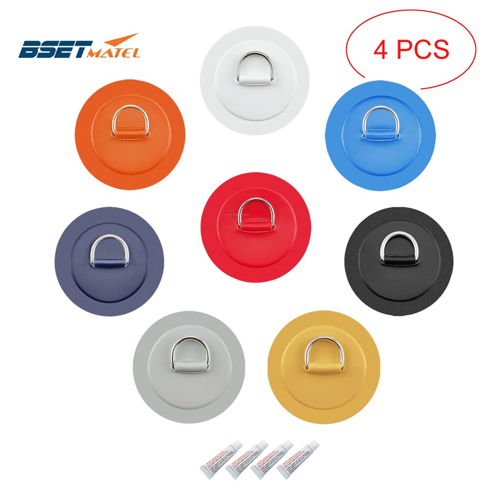4 Teile/los 11cm Edelstahl D Ring Pad/Patch Mit Kleber für PVC Aufblasbare Stiefel Floß Schlauchboot Kanu kajak Surfbrett sup Binden