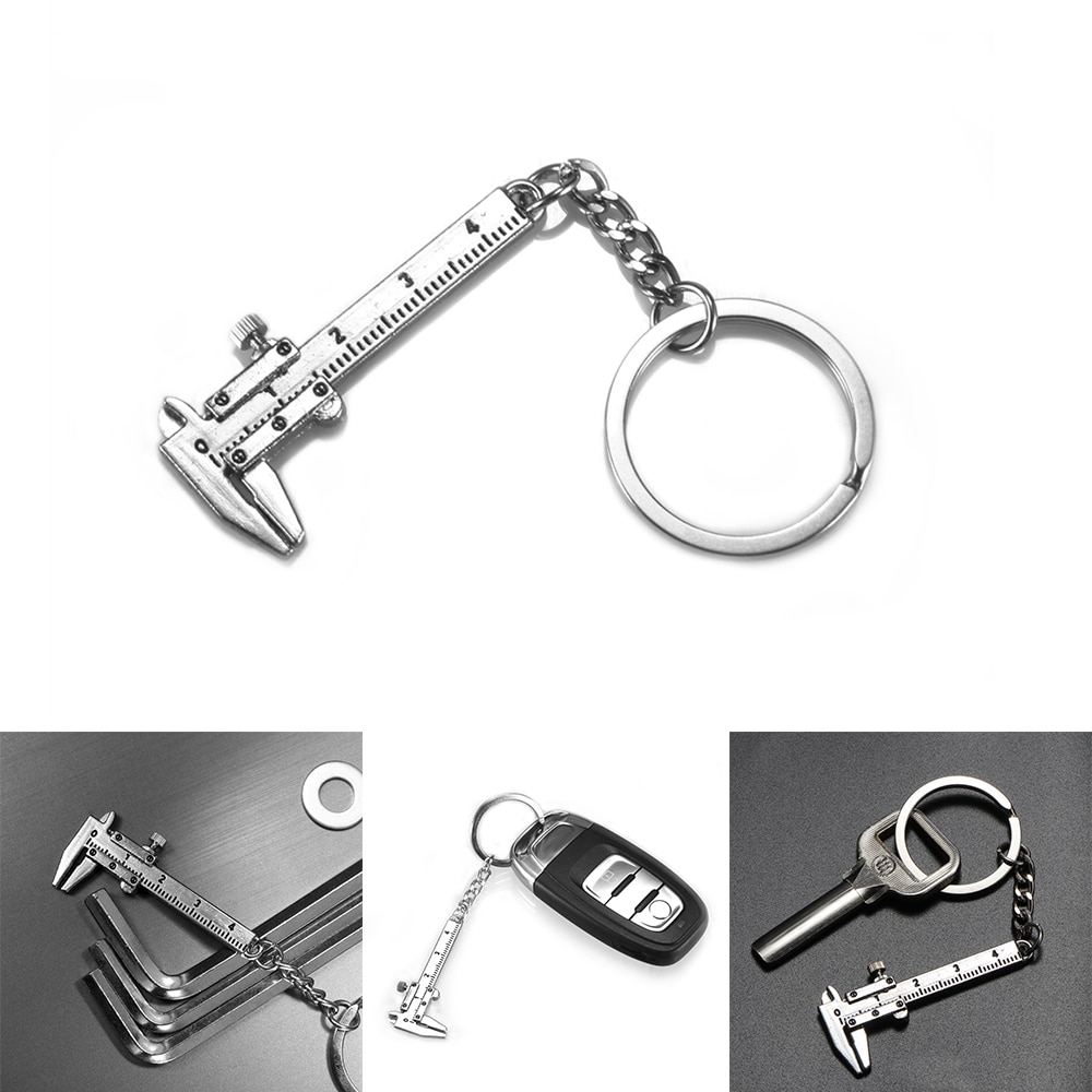 Mini Messschieber Messung Modell Schlüssel Kette Messung Zink-legierung Stilvolle Silber Schlüssel Kette Für Holzbearbeitung Werkzeuge