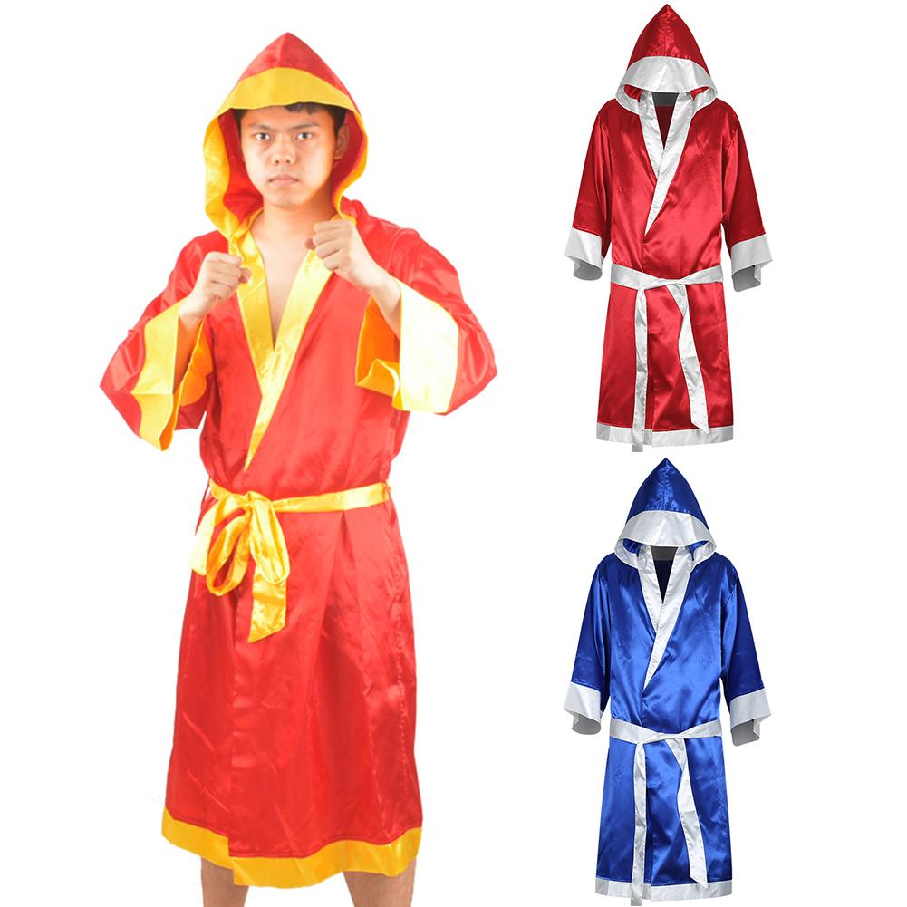 Männer Boxen Kleid MMA Boxen Karate Spiel Muay thailändisch Mit Kapuze Lange Hülse Mantel Kleid Uniform Kostüm unisex competicing Sportbekleidung