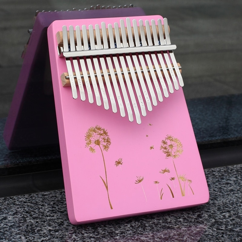 KERUS Kalimba Daumen Klavier 17 Schlüssel Tragbare Mbira Finger Klavier für freundlicher und Erwachsene Anfänger Rosa