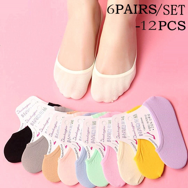 6 Paare/satz Baumwolle Stiefel Socken lässig Baumwolle Frauen Unsichtbare niedrig schneiden Ultradünne Nicht-Unterhose Nein Show Süssigkeit Farbe Socken socken niedrig schneiden