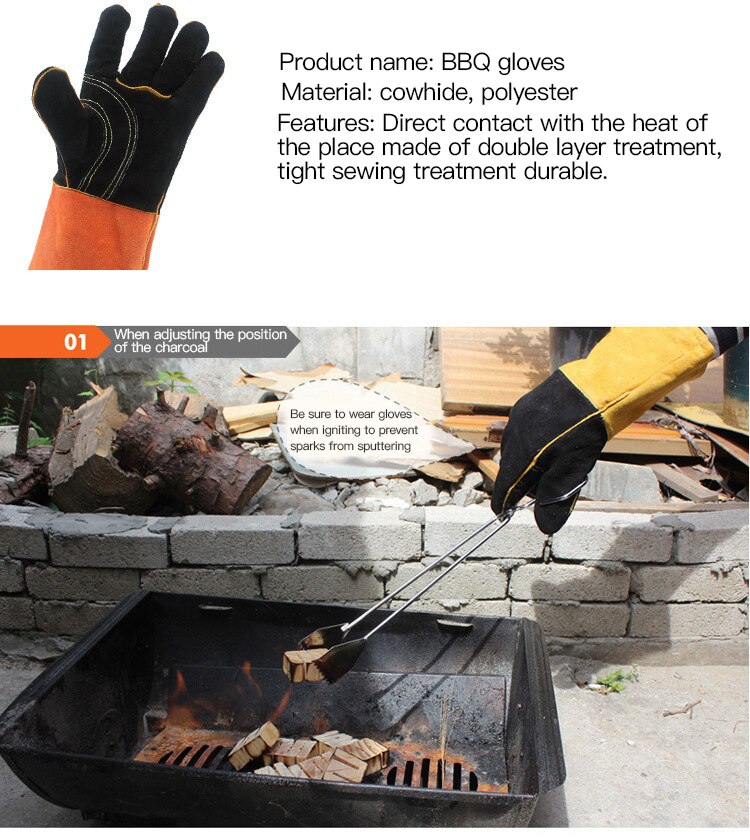 1 paar draussen BBQ Grill Handschuhe Wärme Beständig Handschuhe Grill Grillen Mikrowelle Ofen Camping Handschuhe