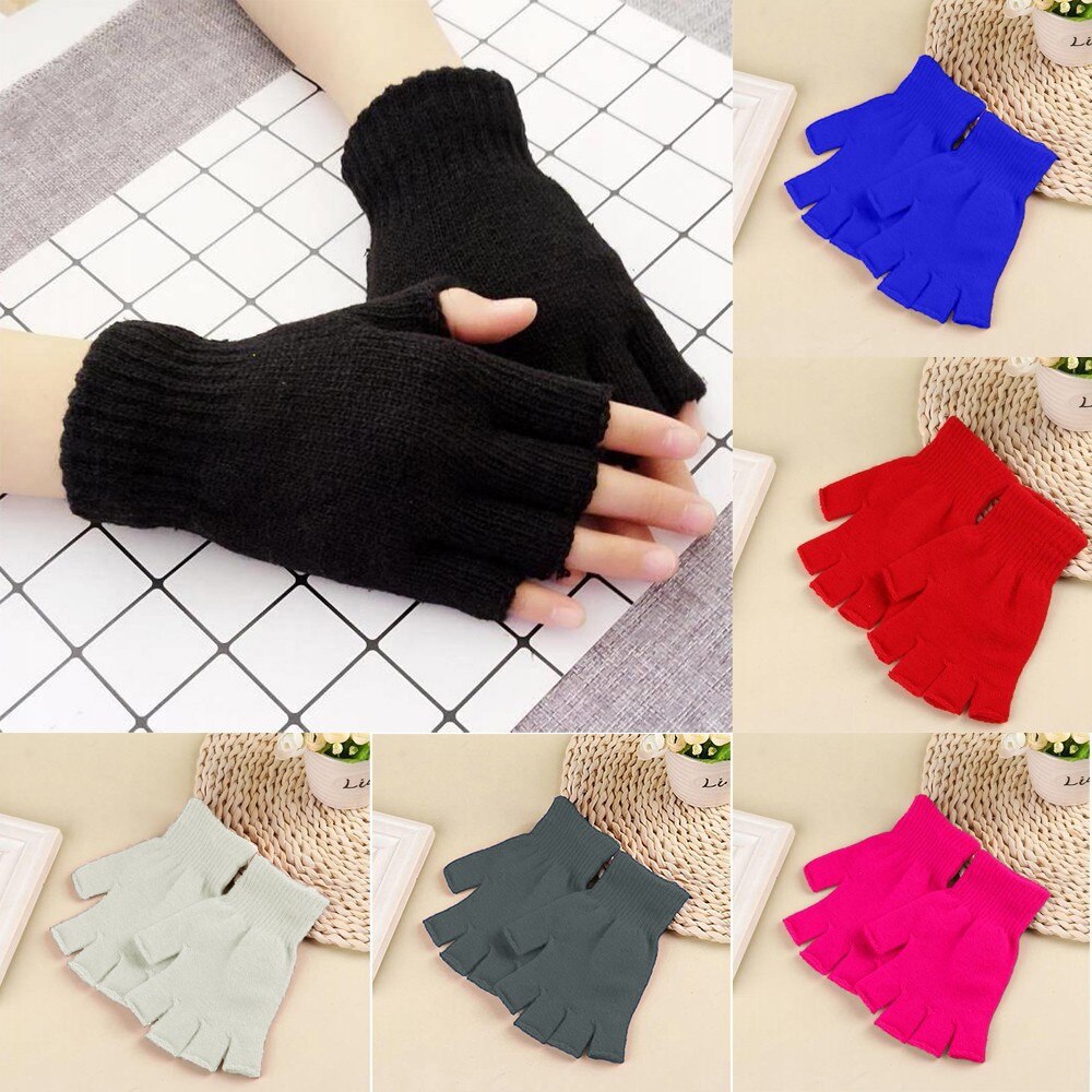 Winter Handschuhe unisex Handschuhe Handschuh-fingerlose Gestrickte Häkeln halb-Finger Erwachsene Warme Winter Handschuhe Frauen
