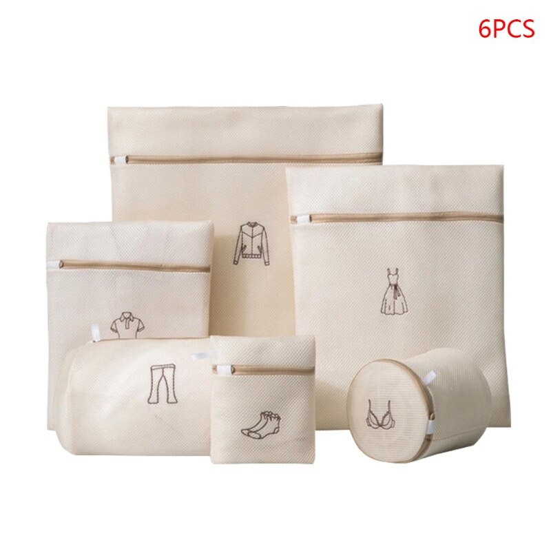 6 stücke Wäsche Taschen Doppel Schichten Verdickt Waschen Tasche Reise Lagerung Organizer X4Ihr