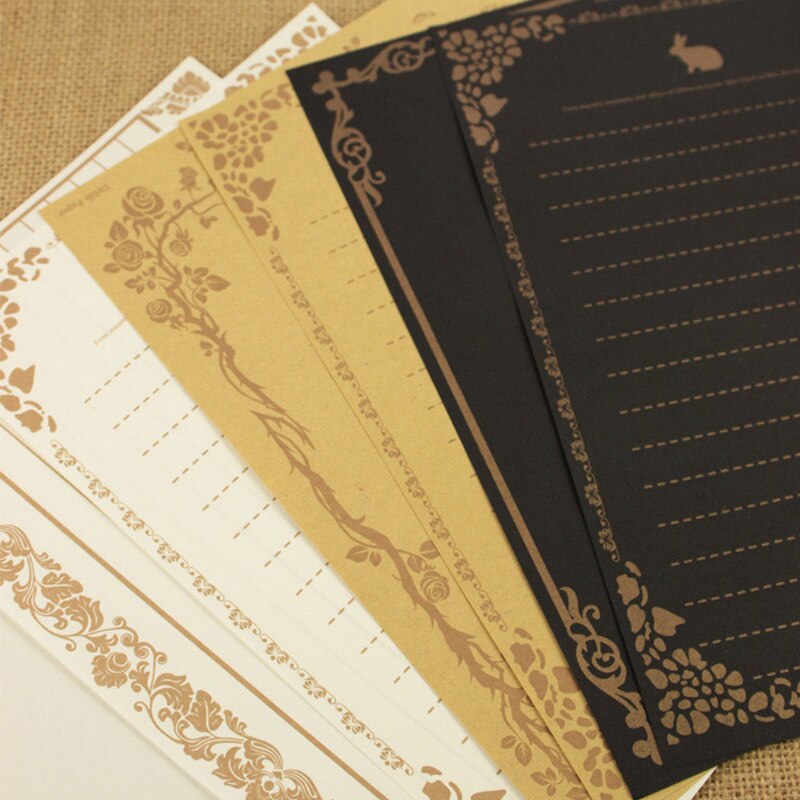 8 blätter/einstellen Europäischen Jahrgang Stil Schreiben Papier knapp für Umschläge Schreiben Schreibwaren Papier Pad Hinweis knapp einstellen