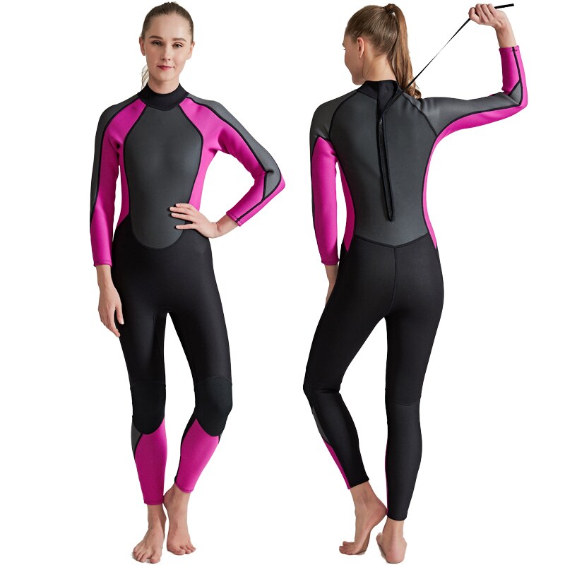 3mm Neoprenanzug Frauen, frauen Neoprenanzug Langarm Voller Anzug Prämie Neopren, jugend ein Stück Nasses Anzüge für Schnorcheln Surfen tauchen