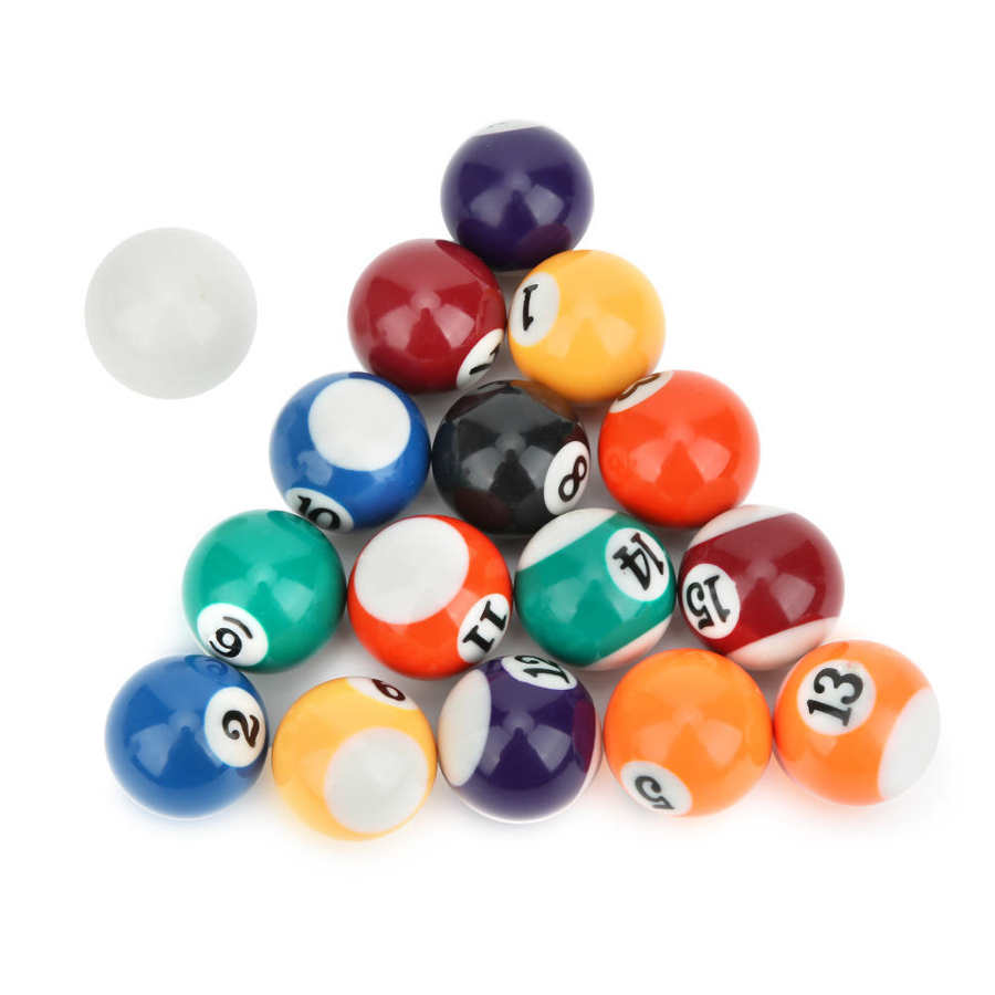 Billard Ball Mini Billard Ball 16Stck Umfassen Ball drinnen draussen Spiel Mini Billardtisch Zubehör