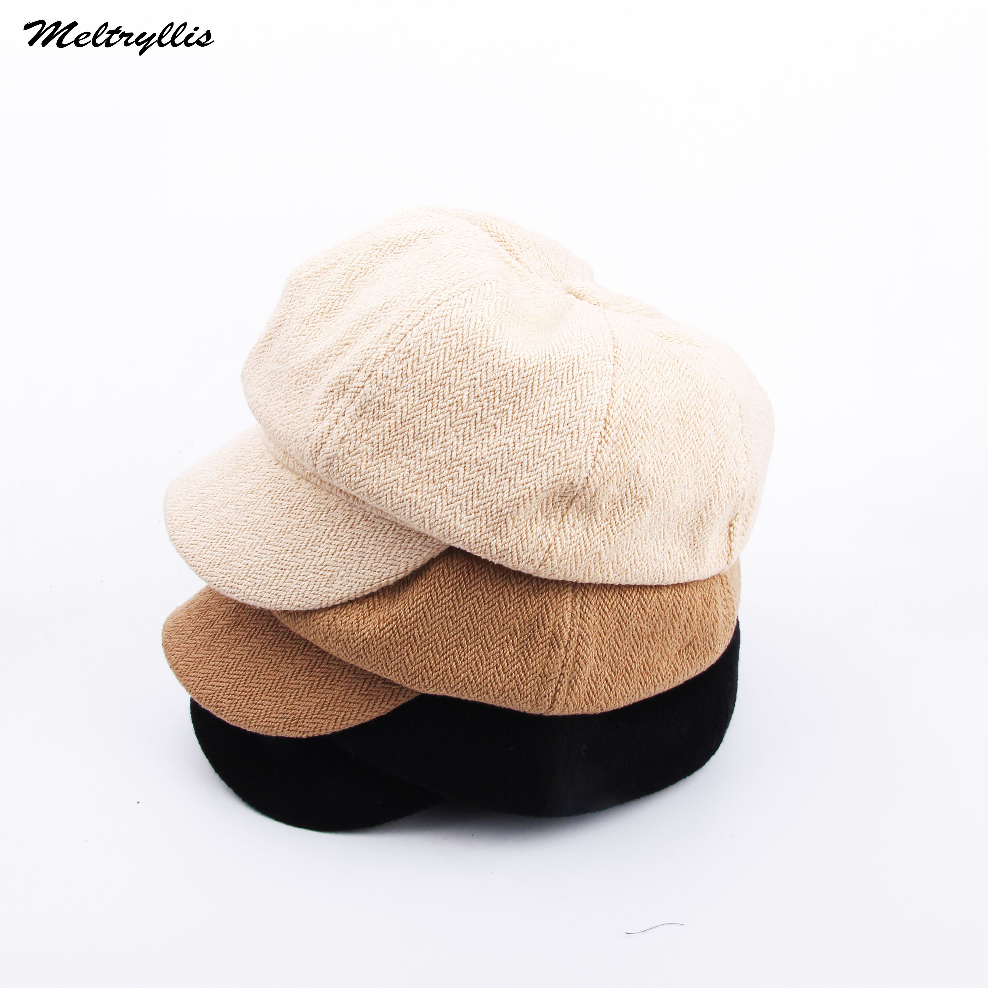 [Meltryllis] Frühjahr Neue Baumwolle und Leinen Achteckige Kappe Hütte Zeitungsjunge Frauen lässig Hüte Elegante unisex Mützen Baskenmütze