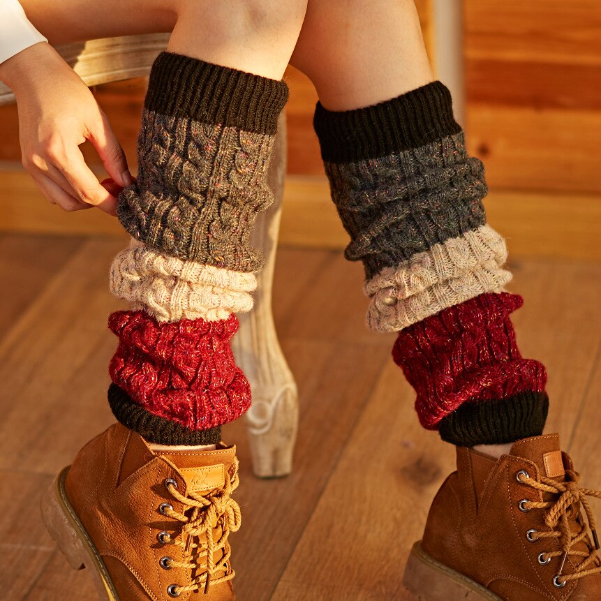 Japanischen Warme Wolle Bein Abdeckung Hanf Haufen Socke Jacke Herbst Und Winter verlieren Bein Abdeckung frauen Stiefel Abdeckung