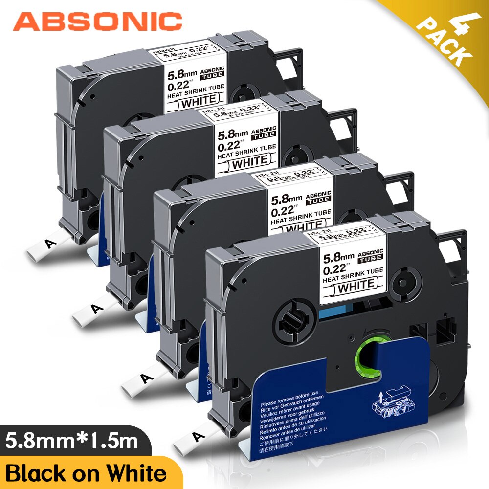 Absonic HSe-211 5,8mm Band Kompatibel für Bruder HSe 211 HSe211 Schrumpf Rohre Etikett Band für Bruder P-berühren Etikett Hersteller
