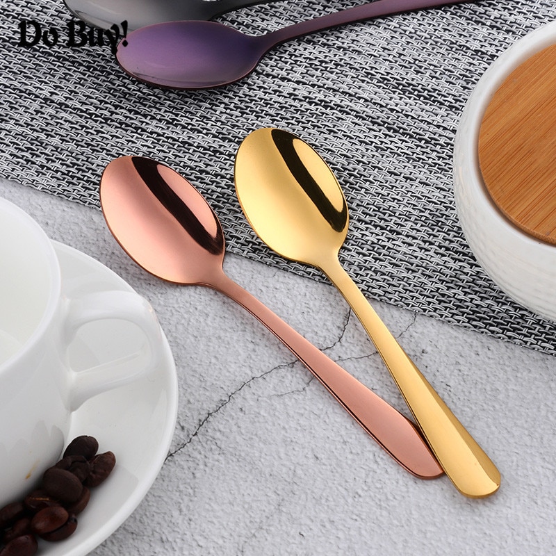 5 Teile/satz Kaffee Löffel Gold Löffel Gold Geschirr einstellen Edelstahl Kaffee Löffel Nachtisch Geschirr Küche Geschirr einstellen
