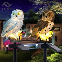 TTLIFE draussen Garten Skulpturen Lampe Eule bilden für Garten Dekoration Wasserdichte draussen Vogel Harz Hof Garten Dekor Skulpturen